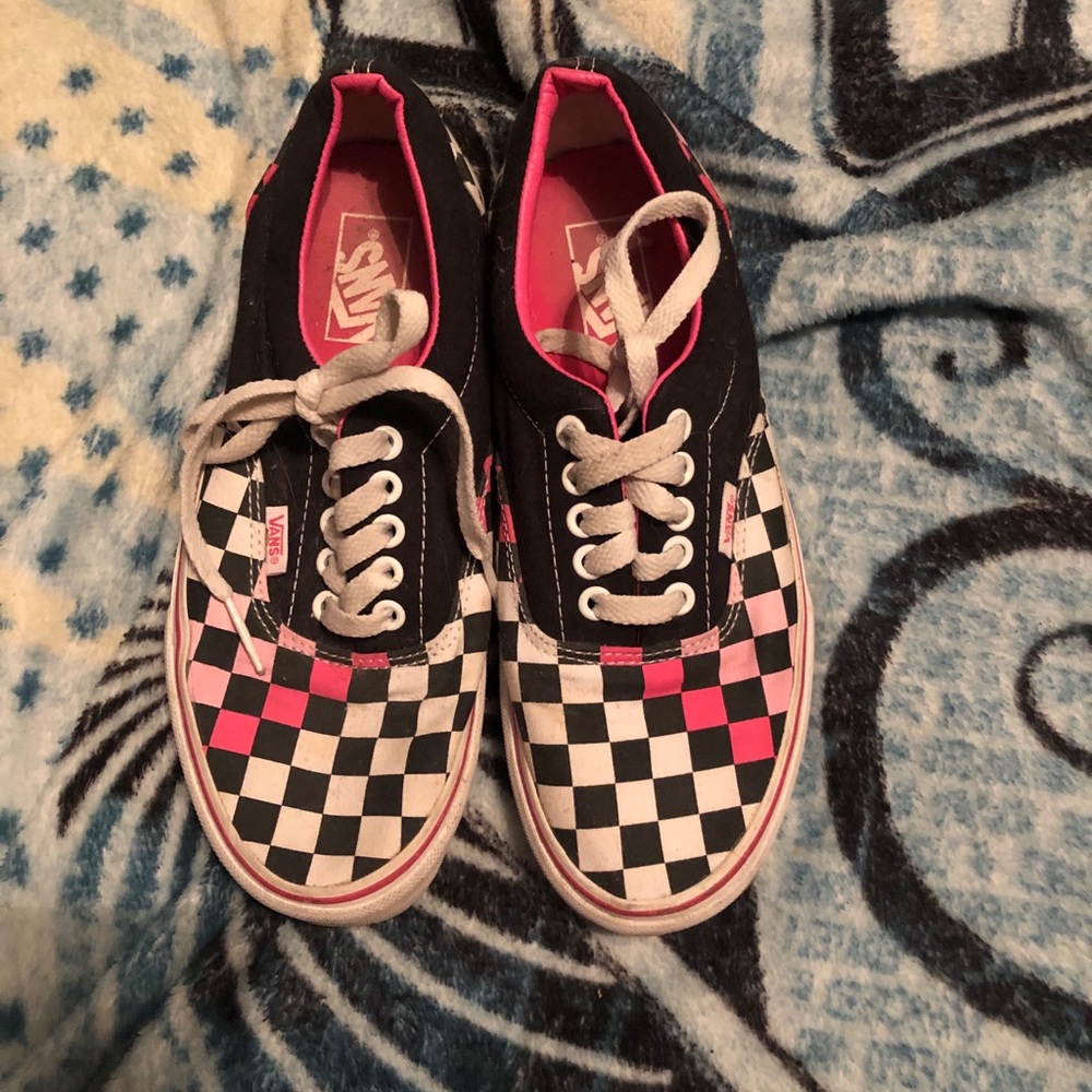 Pink checkered vans